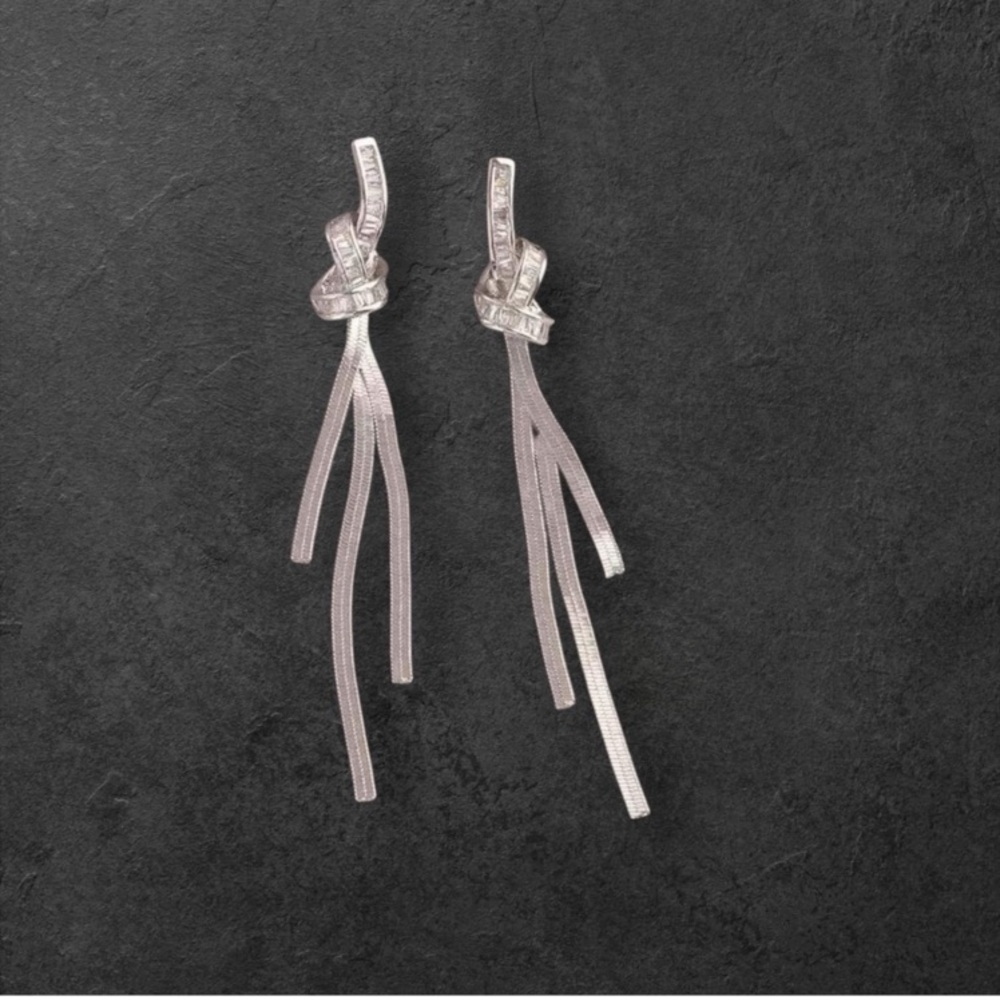 Silver Stunning Drop Earrings - NEW - Box Included